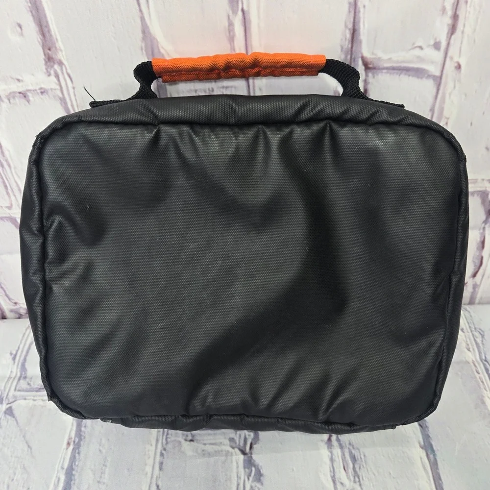 Nike Just Do It Lunch Bag Box Tote Black Orange Cold Insulated Sz L‎ School Work